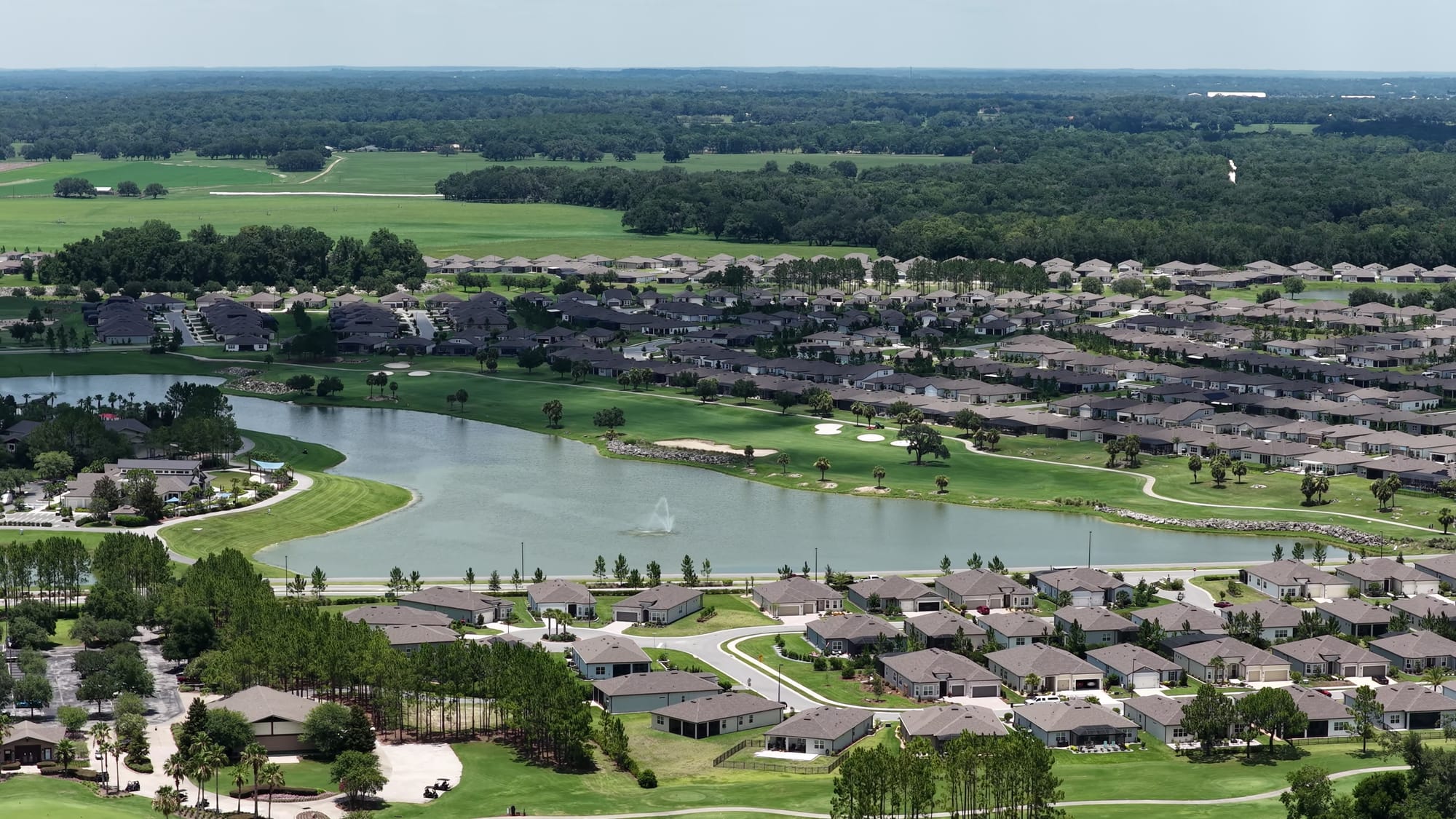 Del Webb Stone Creek golf - Aerial drone shot showcasing a retirement communit