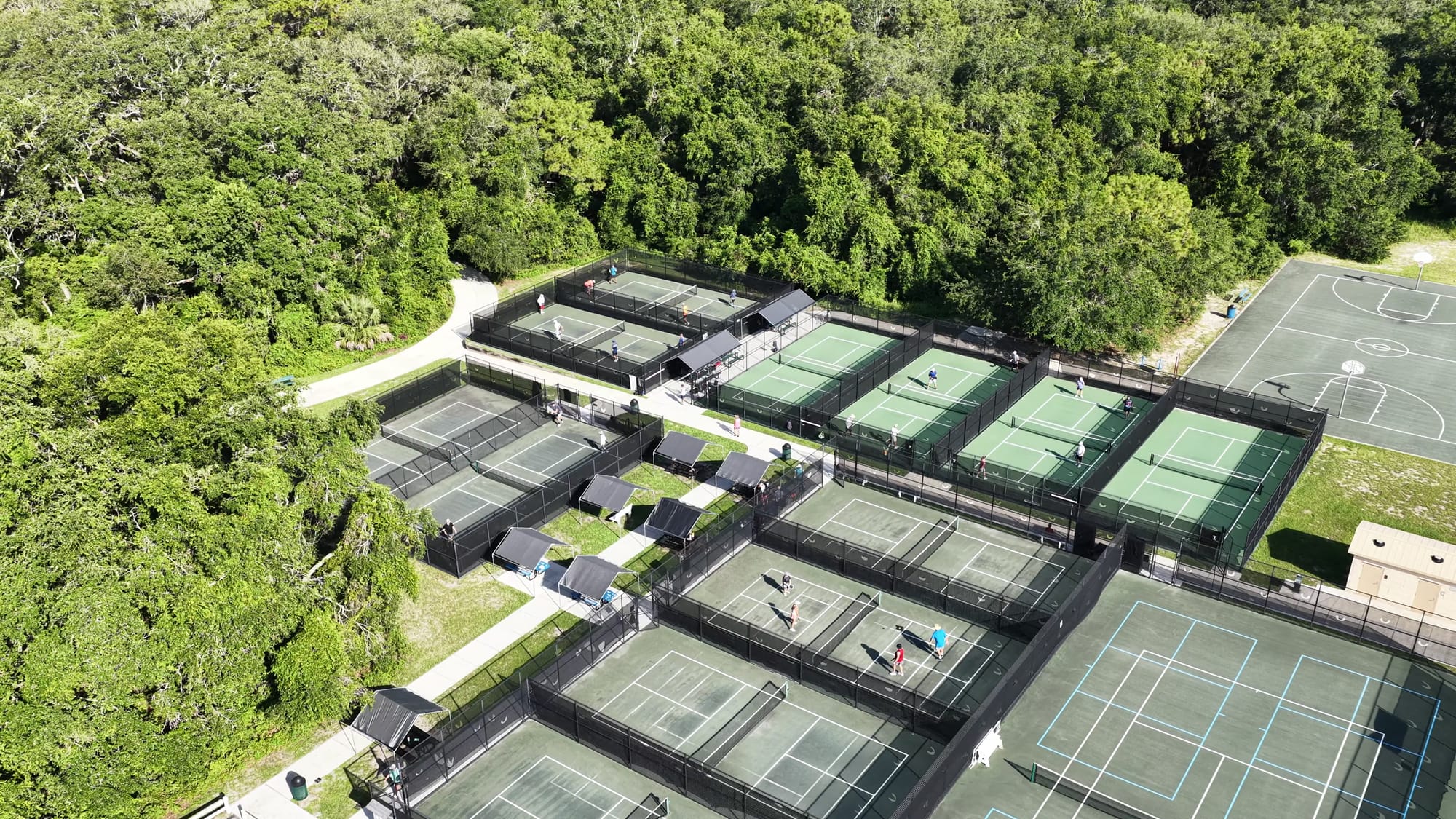Legacy at Leesburg tennis - Aerial drone shot looking down at an extensive ten
