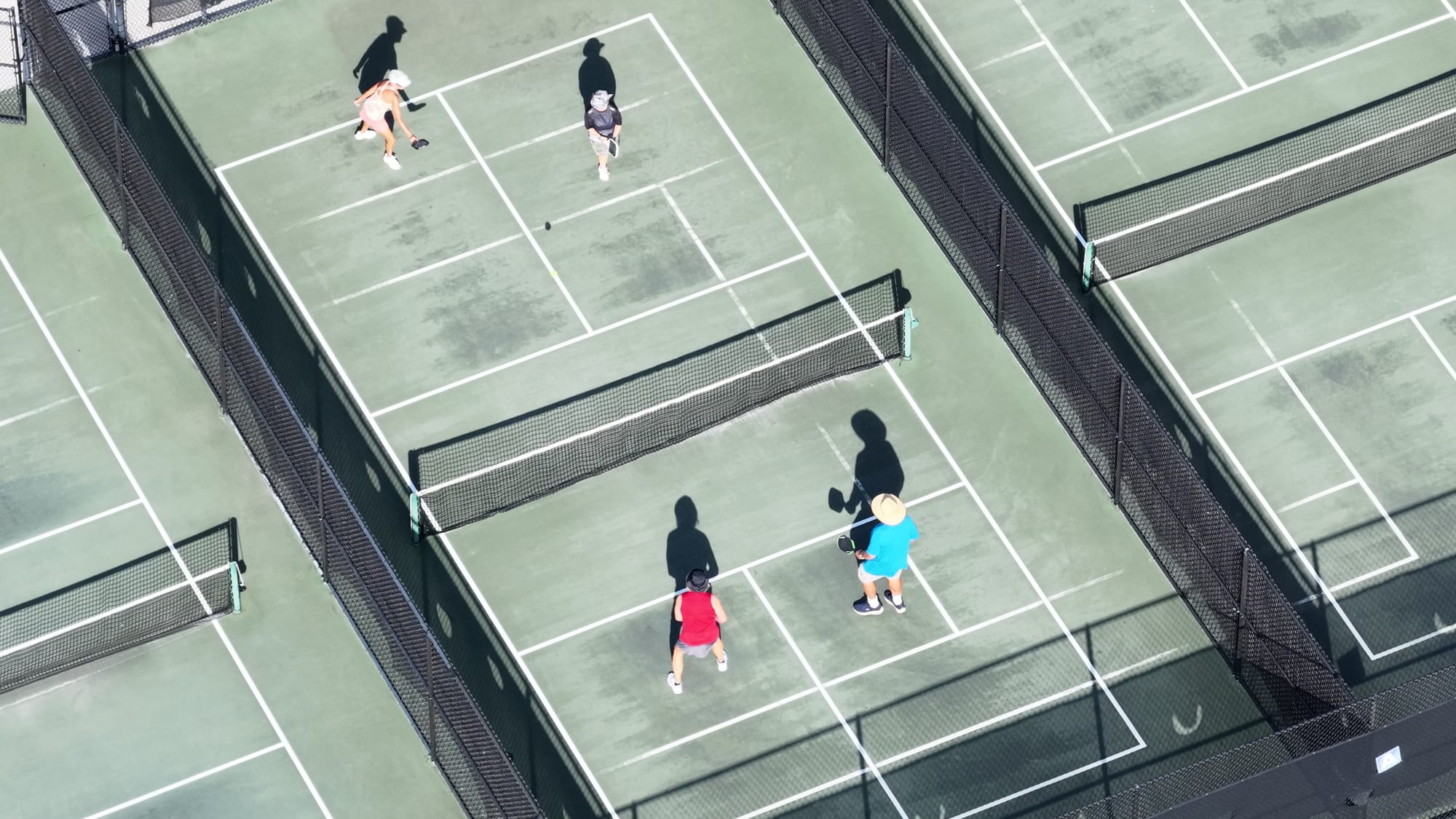 Legacy at Leesburg tennis - Aerial drone shot looking straight down at outdoor